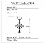 Viking Disc Cross Pendant — Stainless Steel