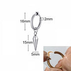Spike Single Huggie Earrings — Stainless Steel