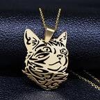 Cat Silver Statement Pendant Necklace — Stainless Steel