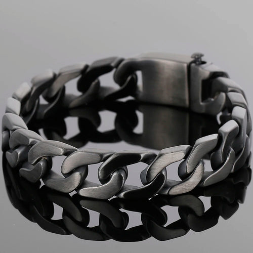 Polished Brushed Matte Black Stainless Steel Bracelet For Men Mannen Armband Jewelry Accessories 12/13/18MM On Hand