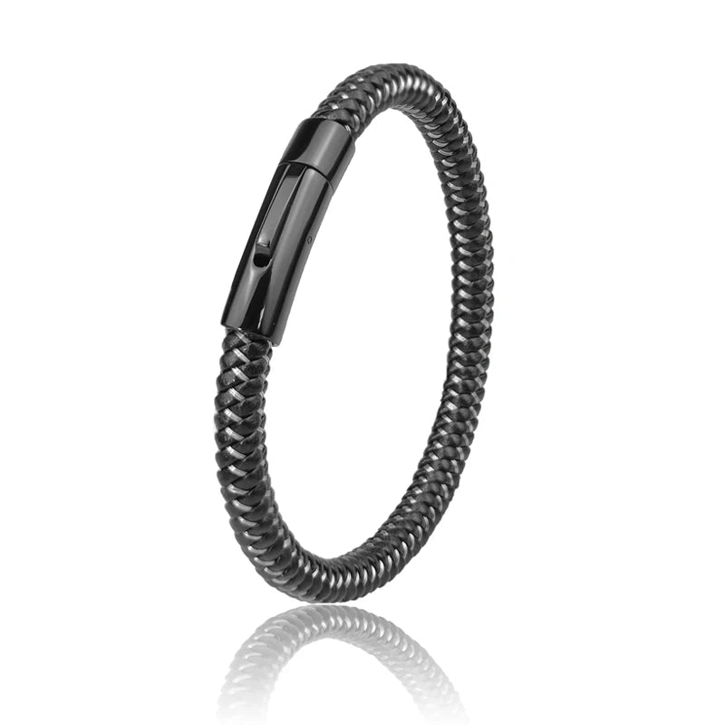 Wire Rope Bracelet Vintage Cuff — Men's 16.5-22cm
