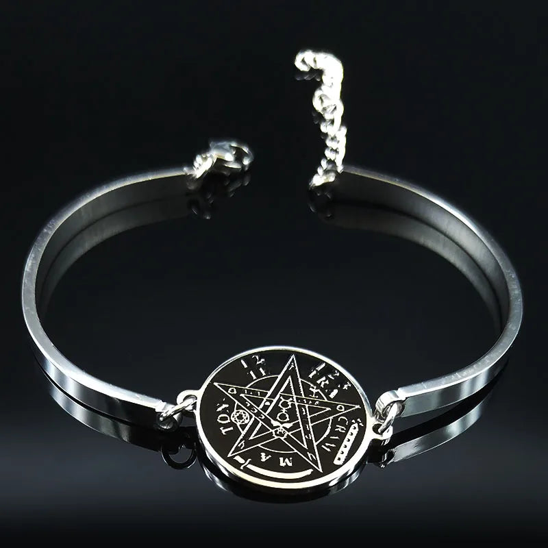 Flower of Life Silver Bracelet — Stainless Steel