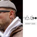 Minimal Triangle Zircon Stud Earrings — SS