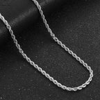 Twisted Rope Chain Necklace — Stainless Steel 6mm