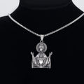 Fine Handmade 316L Stainless Steel Christian Virgin Mary Pendant Necklace for Men and Women