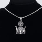 Fine Handmade 316L Stainless Steel Christian Virgin Mary Pendant Necklace for Men and Women