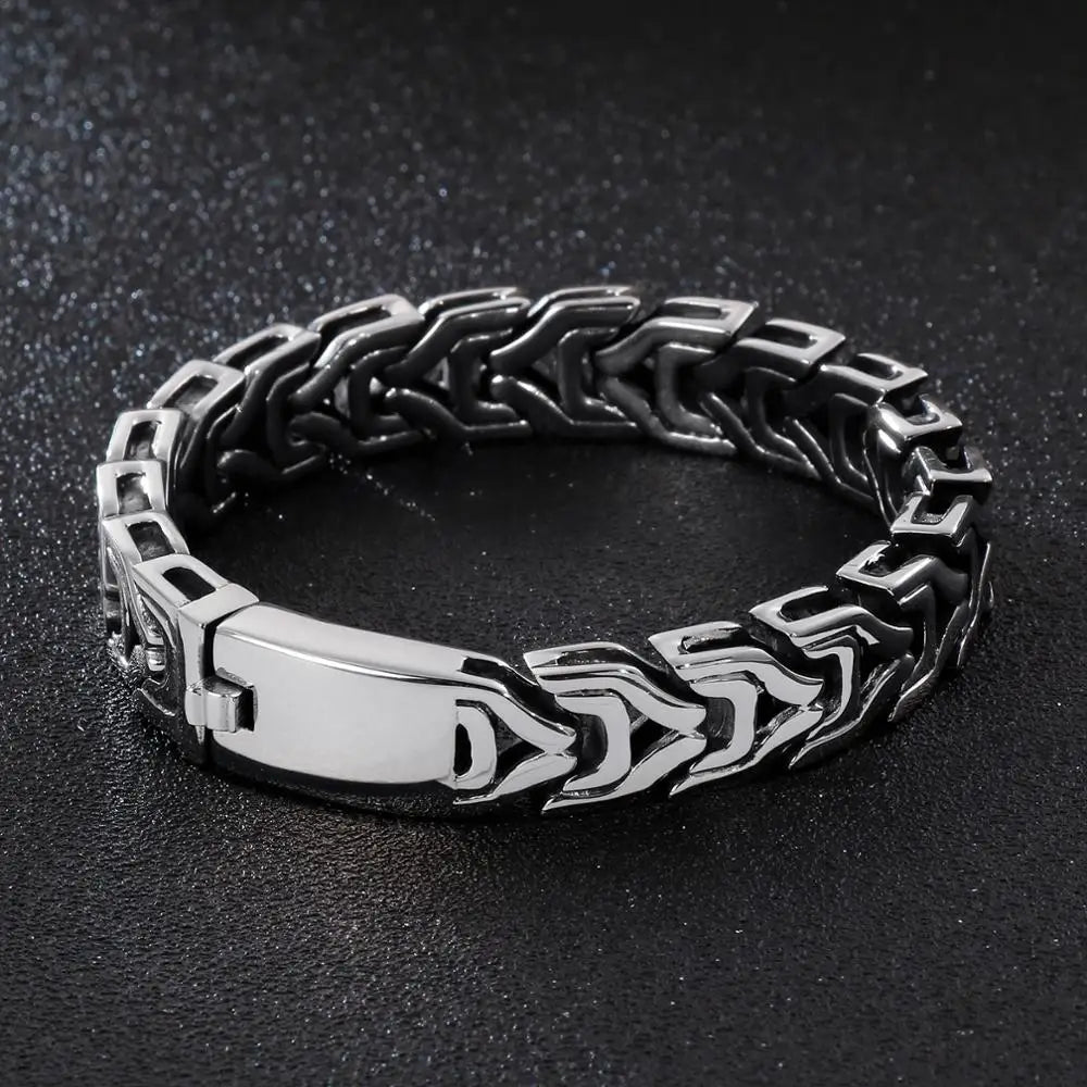 13mm Fashion Chain Bracelet For Men Stainless Steel Arrow Bracelets Silver Color