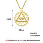 All-Seeing Eye Pyramid Necklace — Stainless Steel