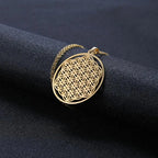 Flower of Life Sacred Geometry Pendant Necklace — Stainless Steel