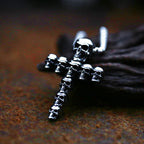 BEIER Punk Rock Fashion Cross Charm Vintage Skull head pendant Chain Fashion jewelry for man women Best Lover gift BP8-479