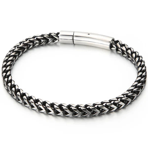 Matte Stainless Steel Men's On Hand Link Chain Bracelet 4/6MM Thick Handles for Men 68CM Long Male Necklace Choker