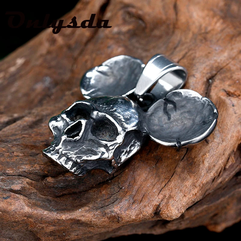 Sliding Skull Pendant Necklace — Stainless Steel