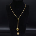 Heart Gold Pendant Long Acero Inoxidable Joyeria