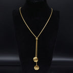 Heart Gold Pendant Long Acero Inoxidable Joyeria