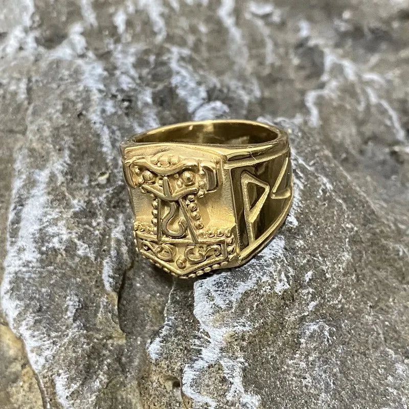 Thor's Hammer Nordic Viking Ring — Stainless Steel