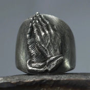 Virgin Mary Praying Hands Ring for Men — Vintage Religious Band