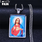 Sacred Heart Jesus Pendant — Silver