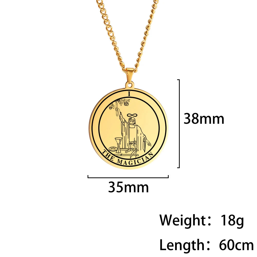 Tarot Card Pendant Necklace — Stainless Steel