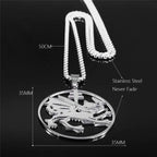 Dragon Order Pendant Silver Necklace — Stainless Steel
