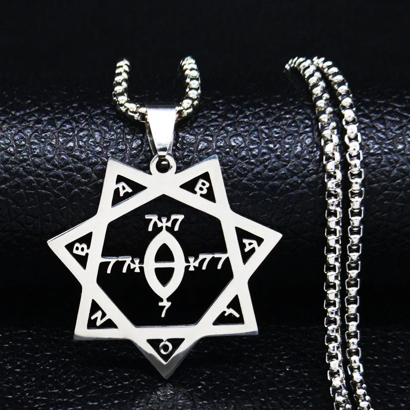 Silver Statement Pendant Necklace — Stainless Steel