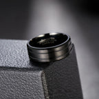 Men's Black Tungsten Ring 6mm Width