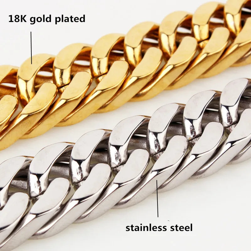 Heavy Curb Cuban Link Chain — Two-Tone