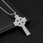 LIKGREAT Vintage Celtics Knot Cross Pendant Necklace for Women Men Stainless Steel Jesus Amulet Charm Chain Jewelry Punk