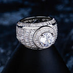 Hip Hop Micro Paved AAA Cubic Zirconia Bling Ice Out Geometric Round Rings for Women Men Hiphop Rapper Jewelry Drop Shipping