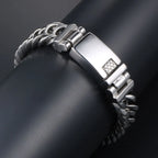 13MM Curb Chain Bracelet Men's Polished Stainless Steel Man Bracelet for Men 18+