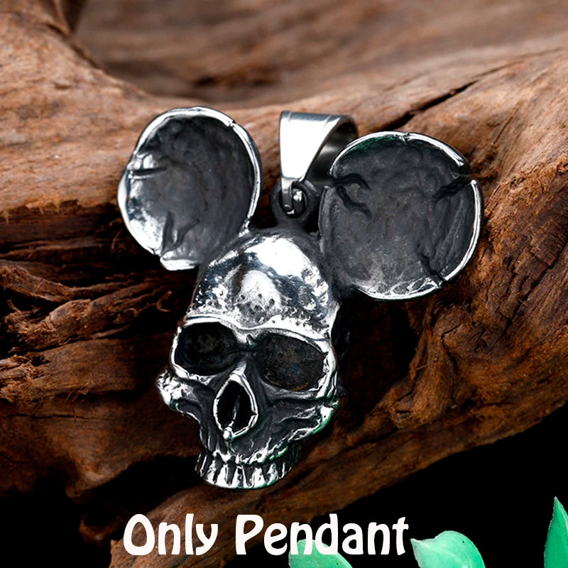 Sliding Skull Pendant Necklace — Stainless Steel