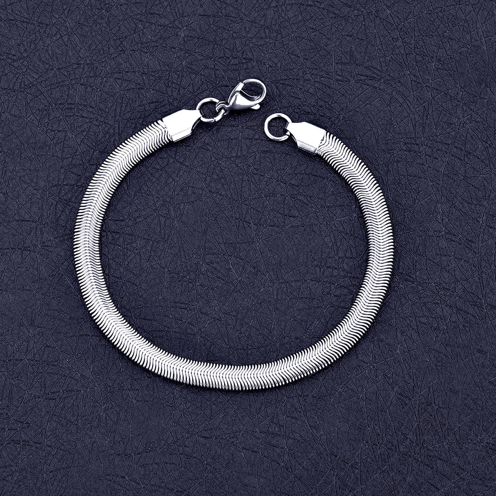 Snake Chain Link Bracelet 6mm — 316L Stainless Steel, 18cm & 20cm
