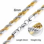 Twisted Wave Rope Chain Necklace — Gold
