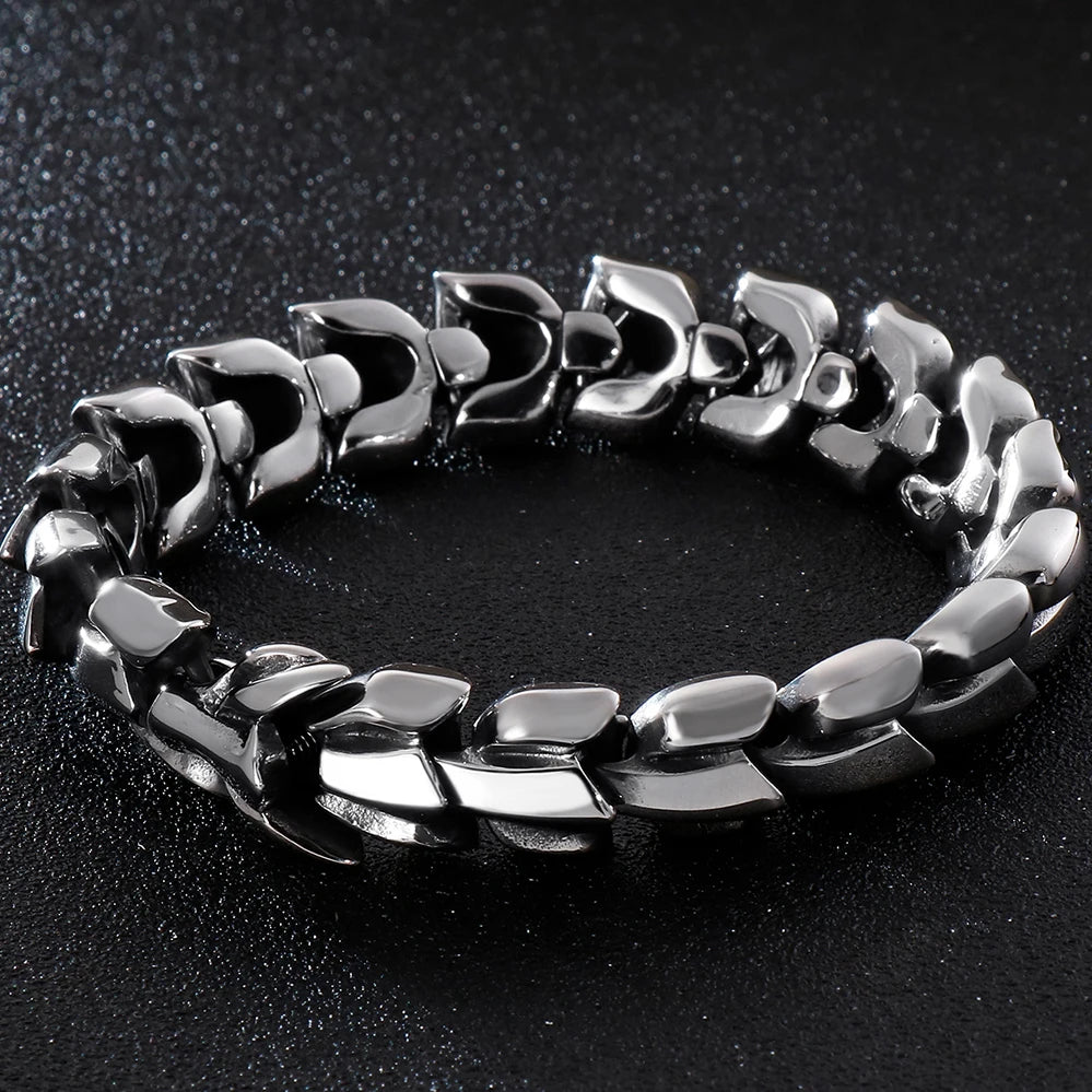 Big Size 20/22/24CM Long Heavy Stainless Steel Man Bracelet Men's Link Chain Bracelets Metal Bangles Massive On Hand