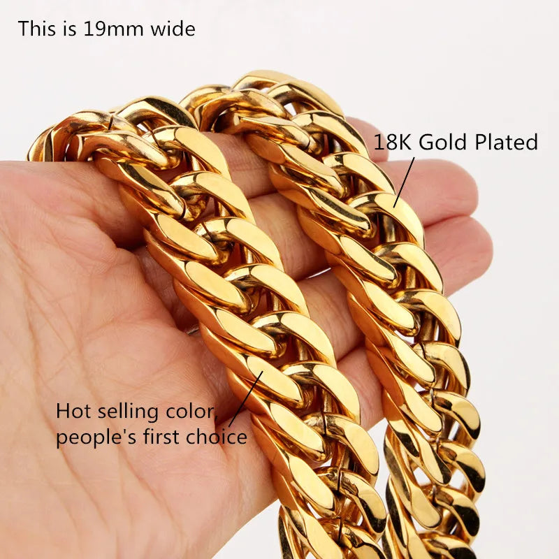 Heavy Curb Cuban Link Chain — Two-Tone