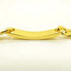 Gold Cuban Curb ID Bar Bracelet 9mm Wide 8 Inch — Stainless Steel