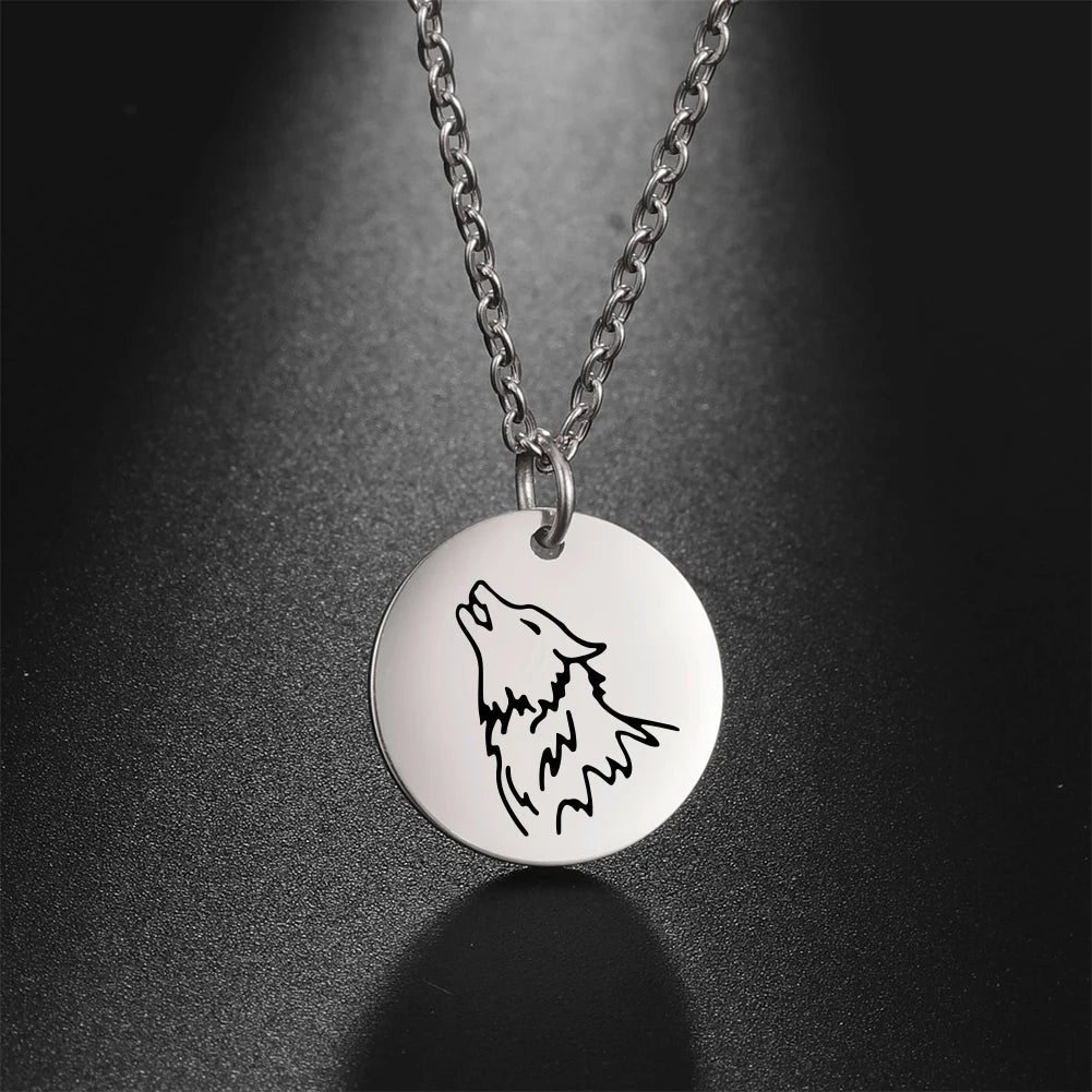 Wolf Moon Pendant Necklace — Silver