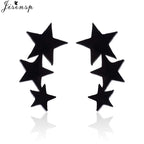 Punk Open Star Stud Earrings Everyday Wear — Stainless Steel