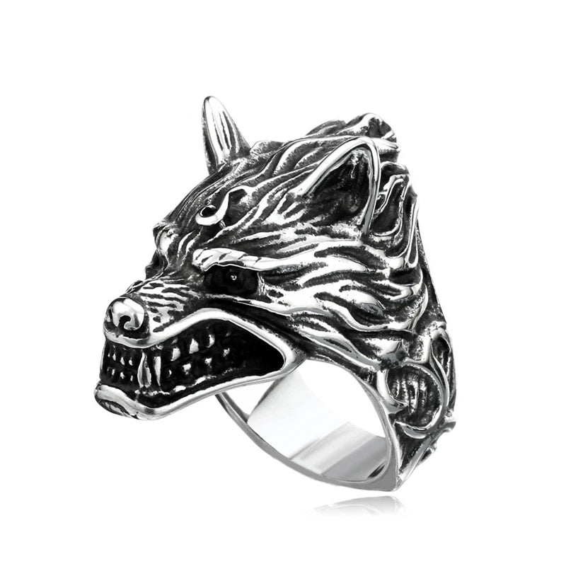 5 Styles Vintage Punk Wind Wolf Bull Ring Lizard Spartan Mask Rings Rock Hip Hop Men's Ring Jewelry Drop Shipping