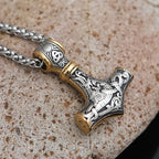 Charm Domineering Fashionable[ 316L Stainless Steel ]Nordic Viking Myth Thor's Hammer Pendant Men's and Women's