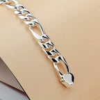 Punk Link Chain Bracelet in Silver Tone Color