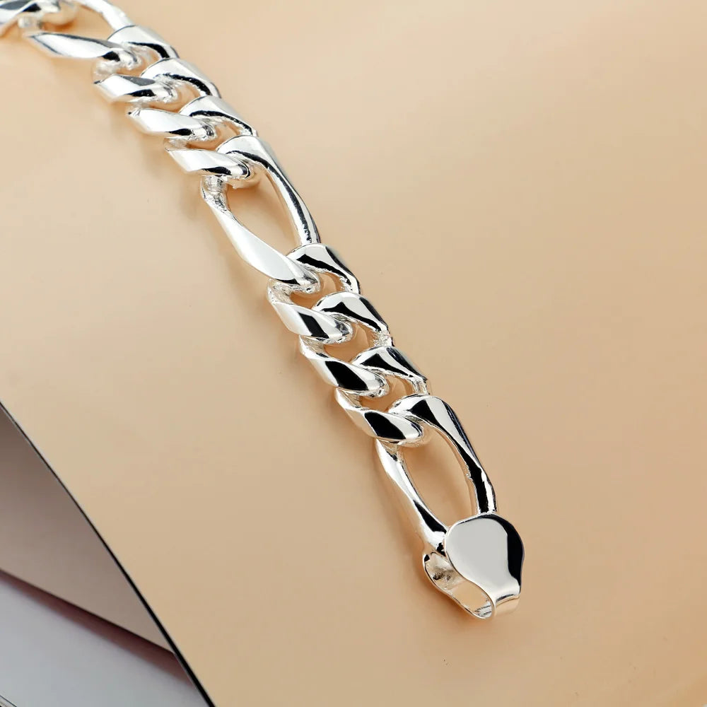 Punk Link Chain Bracelet in Silver Tone Color