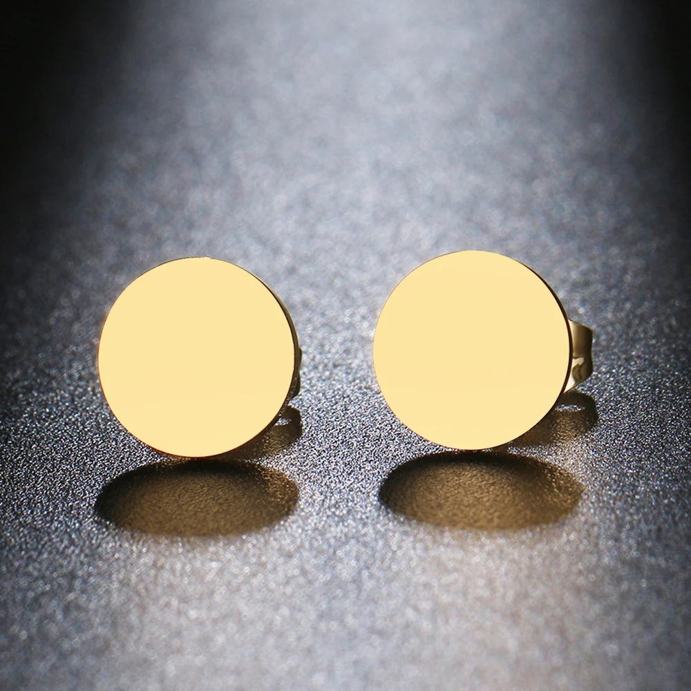 Stainless Steel Earrings Minimalist Round Fashion Stud Earrings Classic Simple Earrings For Women 2022 Jewelry Wedding