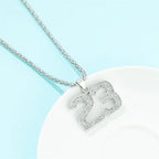 Iced Out Number 23 Cuban Chain Necklace — Gold-Tone