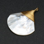 Natural Shell Penant Exquisite Pattern Sector Shape Shells Pendant Charms for Making DIY Women Jewerly Necklace Size