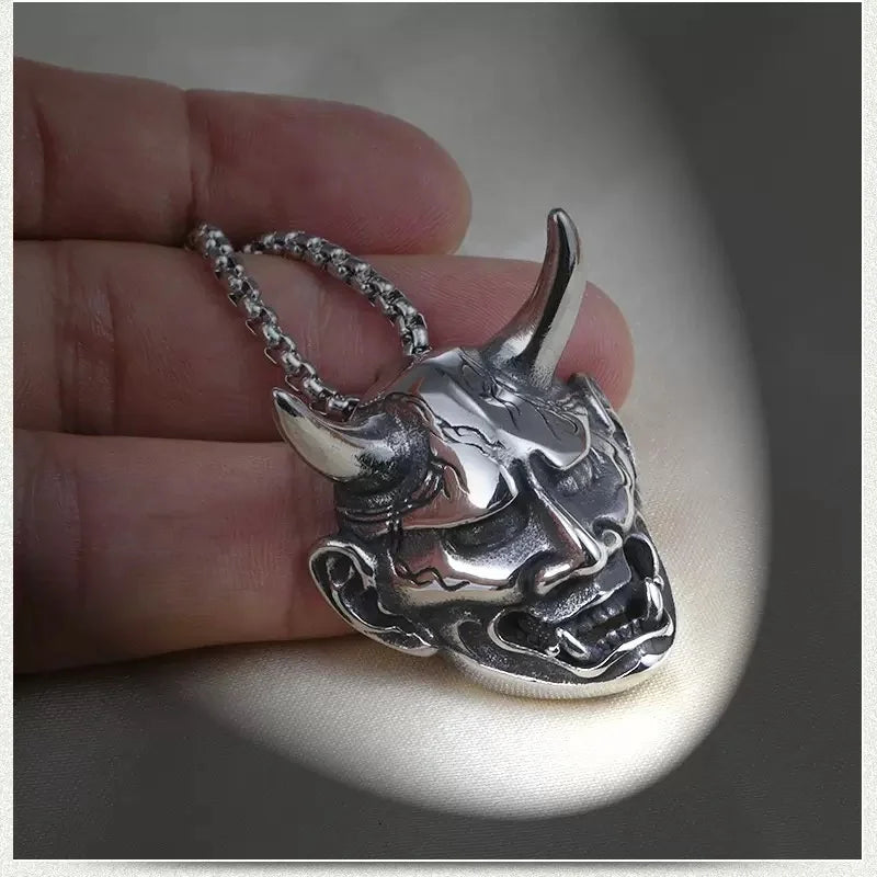 Ghost Face Devil Pendant Necklace — Stainless Steel