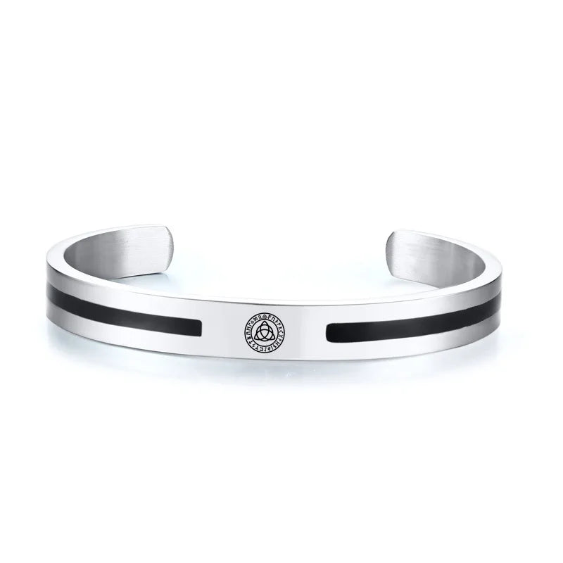 Viking Cuff Bangle Bracelet — Stainless Steel