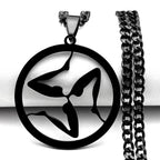 Wolf Greek Steel Pendant Triskelion Triskele Irish