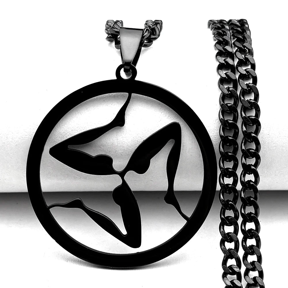 Wolf Greek Steel Pendant Triskelion Triskele Irish