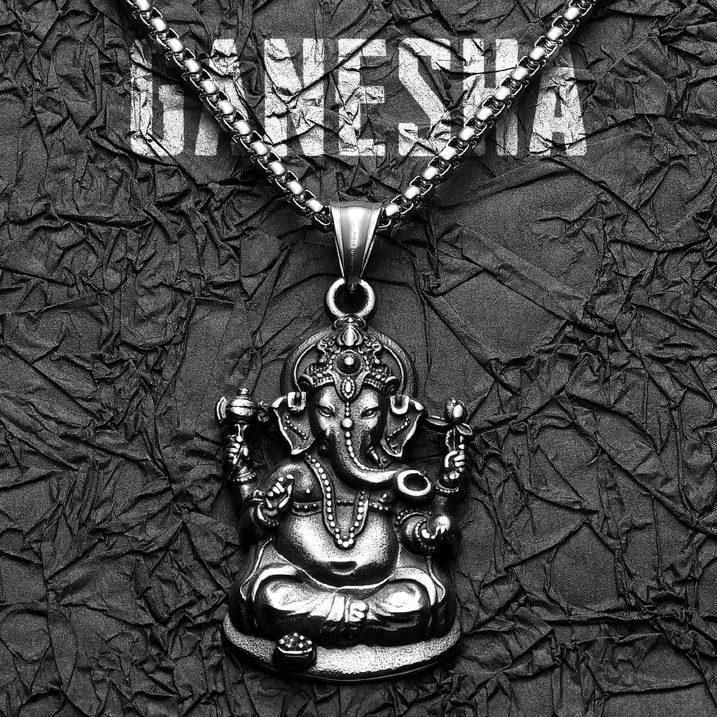 Ganesha Pendant Necklace — Stainless Steel