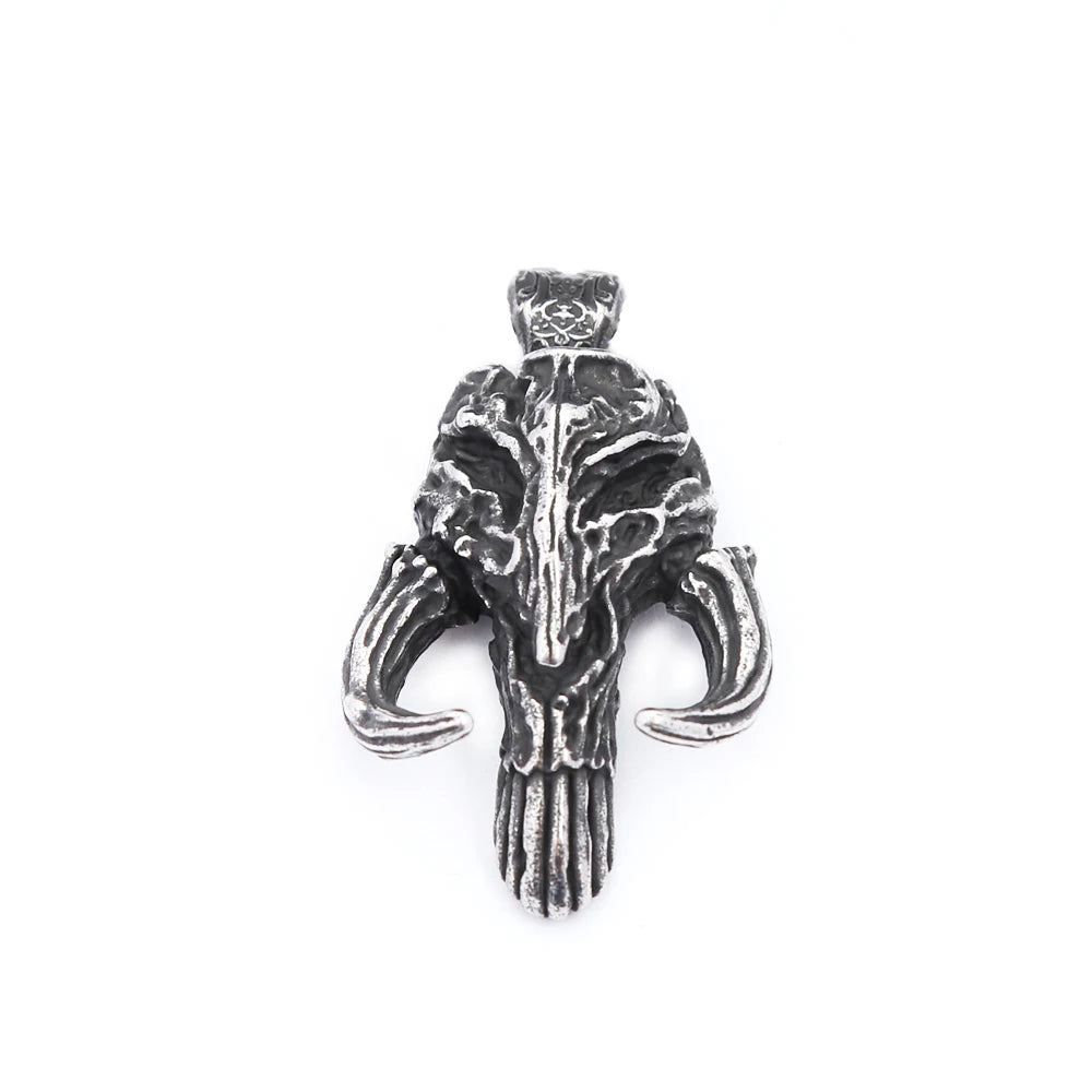 Skull Mandalorian Black Pendant Vintage 316L Gothic